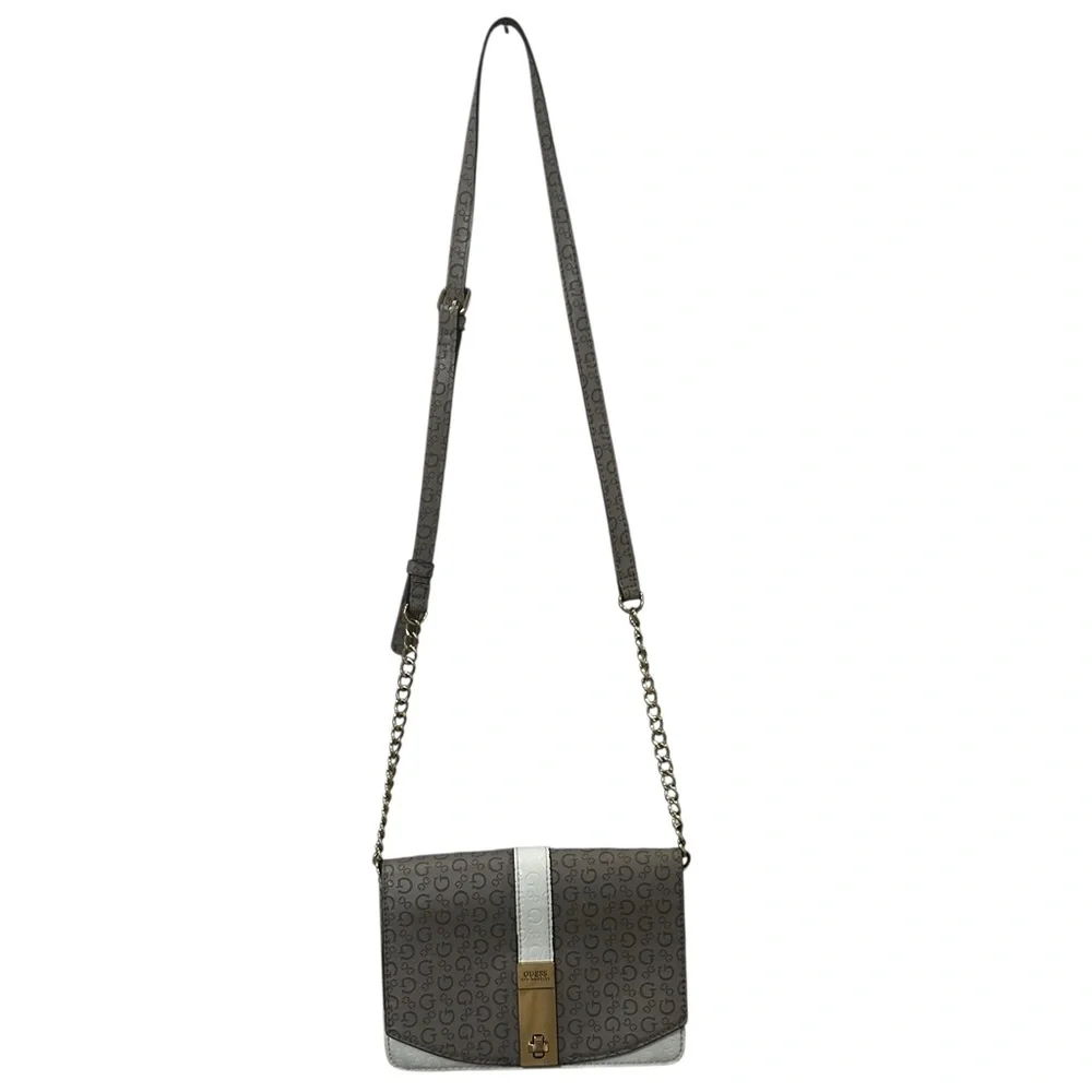 Brown White G by GUESS Los Angeles Crossbody Bag